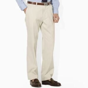 POLO Ralph Lauren 100% Cotton Straight Leg Preston Pant Khaki Mens Size 38/30